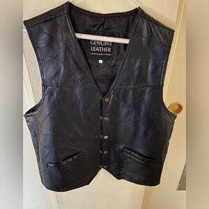 Navarre Leather Company Leather Men’s Vest, Sz Lg